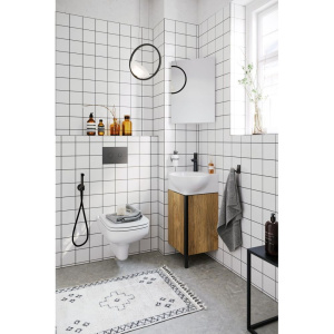 Мебель для ванной Aqwella Porto 45 угловая, дуб балтийский, фурнитура черная