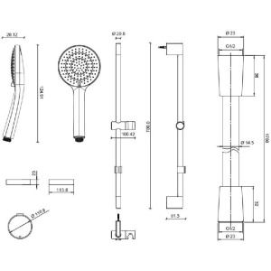 Душевой гарнитур Jacob Delafon Elite E32910-CP хром
