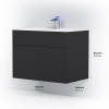 Тумба с раковиной AM.PM Inspire V2.0 80 графит матовый