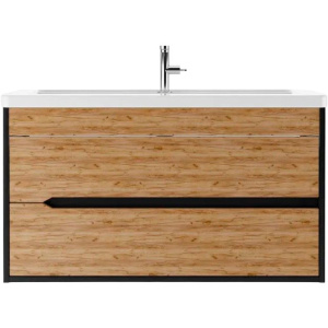 Купить Тумба с раковиной Домино Karat 100, антрацит, дуб вотан в Москве с доставкой Тумба с раковиной Домино Karat 100, антрацит, дуб вотан