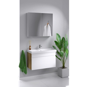 Тумба с раковиной Aqwella Smart 80 дуб балтийский