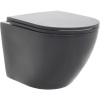 Унитаз подвесной AQUAme AQM2002MB безободковый, с микролифтом, черный матовый