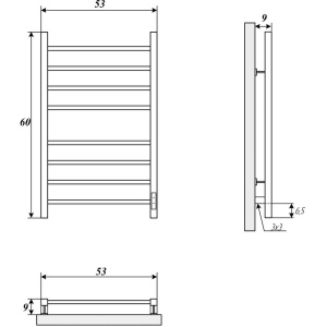 Полотенцесушитель электрический Двин S plaza neo 60/50 полированный хром