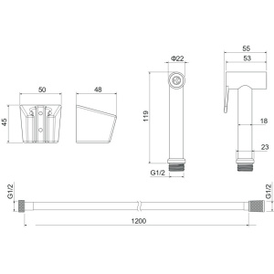 Гигиенический душ Aquatek AQ2054BG шлифованное золото