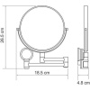 Косметическое зеркало Wasserkraft без подсветки, двухстороннее, телескопическое, поворотное, хром