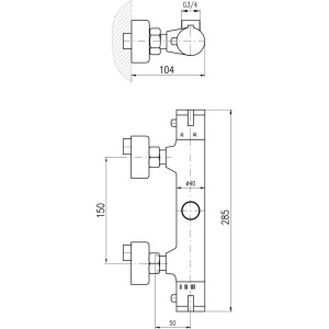 Термостатический смеситель Rav Slezak Termo TRM81.5 для душа