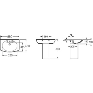 Раковина Roca Dama senso Dama Senso 327512000 58 см