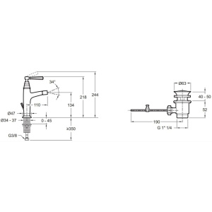 Смеситель для биде Jacob Delafon Cleo 1889 E24310-BGG