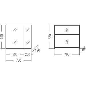 Зеркало-шкаф СанТа Аврора 70
