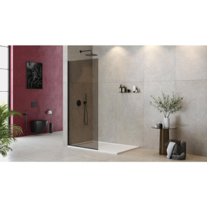 Душевая перегородка Cezares Liberta L-1-TB-110-BR-NERO профиль черный, стекло бронза