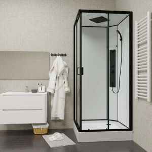 Купить Душевая кабина Parly Ami Quadro 90x90, профиль черный в Москве с доставкой Душевая кабина Parly Ami Quadro 90x90, профиль черный