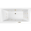 Акриловая ванна WHITECROSS Savia Duo SMART 170x80 см, с гидромассажем, с каркасом, со сливом-переливом, фурнитура золото