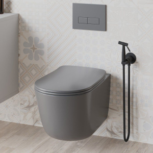 Гигиенический душ Paini Castello Round CAYO442R со смесителем, С ВНУТРЕННЕЙ ЧАСТЬЮ, черный