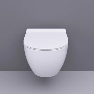 Комплект Унитаз подвесной BOND Oval F01-10 безободковый, с микролифтом, белый + Инсталляция TECE Base 9400413 4 в 1 с кнопкой смыва