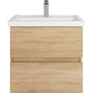 Тумба с раковиной SanStar Тоскана 60 дуб сонома светлый, раковина Kirovit Фостер 60