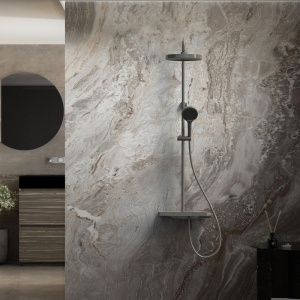 Купить Душевая стойка Vincea Inspire VSFS-3I12TGM с термостатом, вороненая сталь в Москве с доставкой Душевая стойка Vincea Inspire VSFS-3I12TGM с термостатом, вороненая сталь