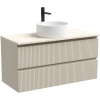 Тумба с раковиной Sancos Snob T 100 см, beige soft, столешница бежевая, раковина CN6032