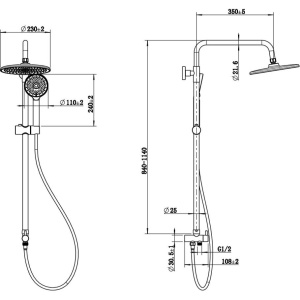 Душевая стойка STWORKI Вестфолл WH626-MB черная матовая