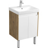 Тумба с раковиной AQUATON Сканди 55 белая глянцевая, дуб рустикальный