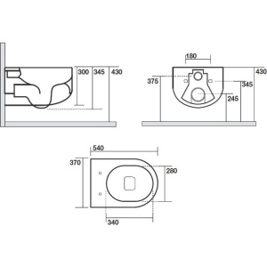 Купить Унитаз подвесной Kerasan Flo 311130 безободковый, белый матовый в Москве с доставкой Унитаз подвесной Kerasan Flo 311130 безободковый, белый матовый
