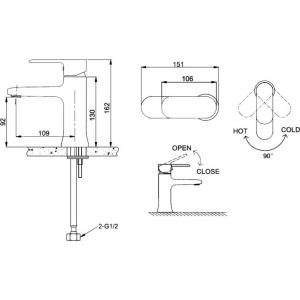 Купить Смеситель для раковины Bravat Opal F1125183CP в Москве с доставкой Смеситель для раковины Bravat Opal F1125183CP