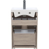 Тумба с раковиной IDDIS Zodiac 50 напольная, с ящиками, белая, ясень-шимо