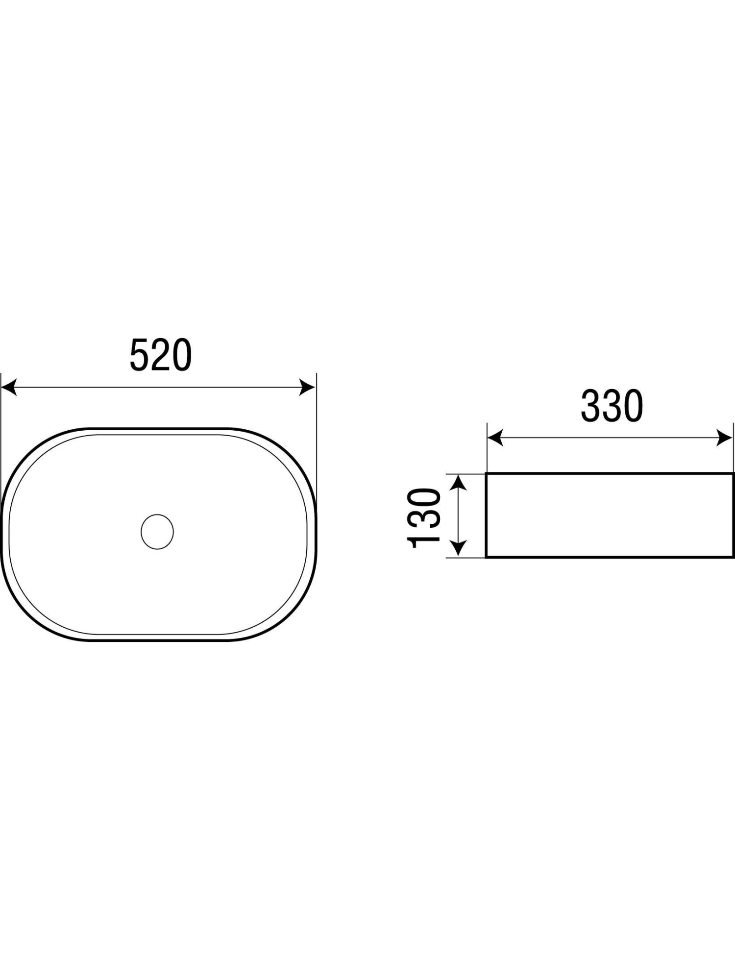 Раковина накладная 520х330х130 WeltWasser ELBACH 1048 (10000003860)