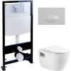 Комплект Унитаз подвесной BelBagno Loto BB070CHR/SC безободковый + Инсталляция EWRIKA ProLT 0026-2020 + Кнопка 0052 белая
