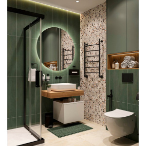 Столешница STWORKI Ольборг 80 дуб французский, без отверстий, с тумбой 50, с раковиной STWORKI Soul 1 белой