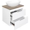 Тумба с раковиной STWORKI Копенгаген 60 белая, с раковиной STWORKI Moduo 55 Leaf