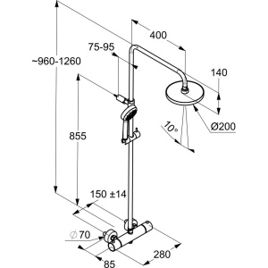 Купить Душевая стойка Kludi Logo 6809505-00 с термостатом в Москве с доставкой Душевая стойка Kludi Logo 6809505-00 с термостатом