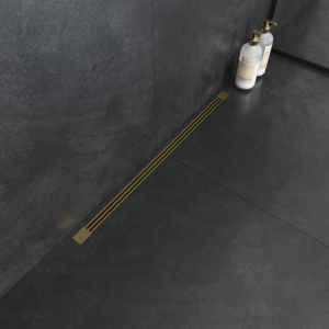 Душевой трап (лоток) Boheme B&T Infinity 80 см, матовое золото