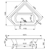 Акриловая ванна Vagnerplast Cavallo Corner 140x140 см, угловая, с каркасом