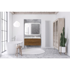 Мебель для ванной BelBagno Acqua 120 подвесная, rovere rustico, белая глянцевая раковина