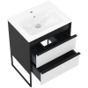 Тумба с раковиной STWORKI Гриндстед 60 белый матовый, антрацит матовый