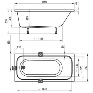 Акриловая ванна Ravak Chrome 160х70 C731000000 белая