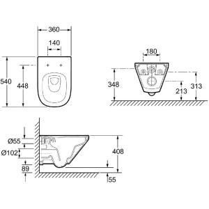 Унитаз подвесной Jacob Delafon Modern Life E77725-0 безободковый