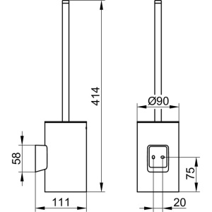 Купить Ёршик для унитаза Keuco Aveno 14664379000 черный в Москве с доставкой Ёршик для унитаза Keuco Aveno 14664379000 черный