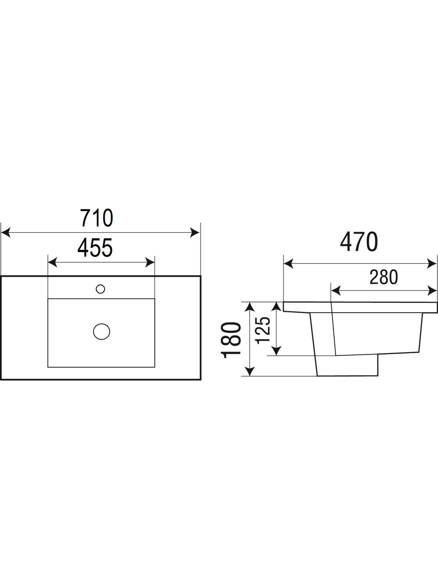 Раковина врезная 710х465х180 WeltWasser DEILBACH 7506-70 (10000003901)
