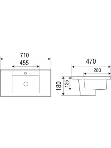 Раковина врезная 710х465х180 WeltWasser DEILBACH 7506-70 (10000003901)