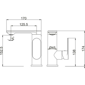 Смеситель для раковины Fashun A8885 хром