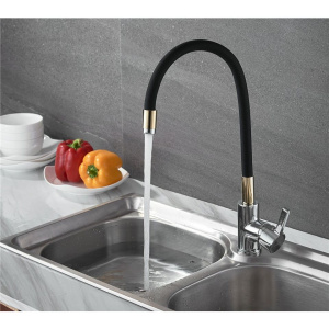 Смеситель для кухни Ledeme Rainbow L4898-10 черный, золотой