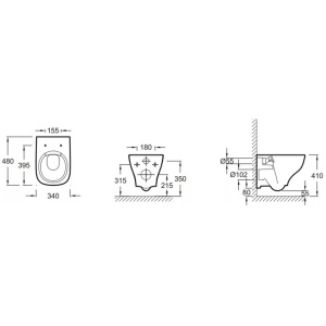 Купить Унитаз подвесной Jacob Delafon Struktura EDF102-00 безободковый в Москве с доставкой Унитаз подвесной Jacob Delafon Struktura EDF102-00 безободковый