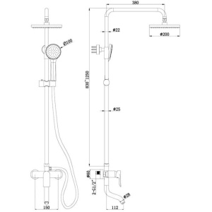 Купить Душевая стойка Bravat Emeralda F6337371CP-A-RUS хром в Москве с доставкой Душевая стойка Bravat Emeralda F6337371CP-A-RUS хром