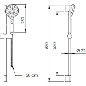 Душевой гарнитур Remer 315L318MP