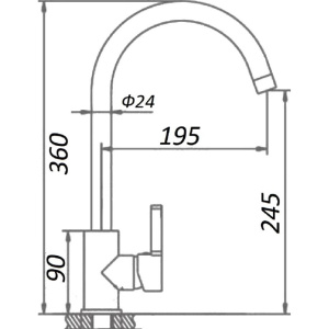 Смеситель для кухни Wisent W4998-3-23 терракот