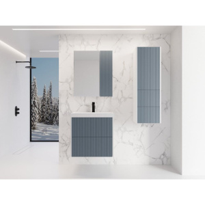 Шкаф-пенал Style Line Стокгольм 36, подвесной, графит софт