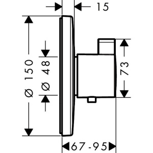 Купить Термостатический смеситель Hansgrohe Ecostat S Highflow 15756000, для душа в Москве с доставкой Термостатический смеситель Hansgrohe Ecostat S Highflow 15756000, для душа