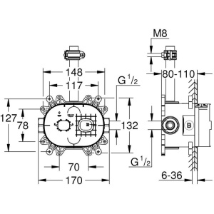 Скрытая часть Grohe Rainshower 26264001