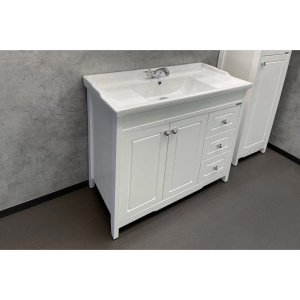 Мебель для ванной Comforty Тбилиси 90 напольная, белый глянец